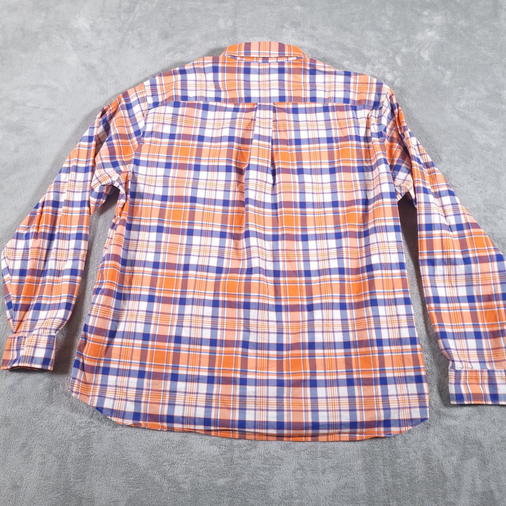 Vineyard Vines Shirt Mens XL Orange Blue Plaid On-The-Go Performance Button Down - Picture 10 of 11